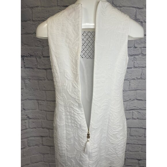 Lilly Pulitzer Keali Stretch Shift Dress Size 00 Resort White Pineapple Jacquard - Picture 6 of 10